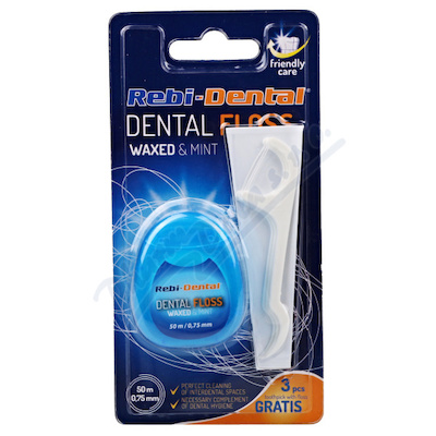 Robi-Dental dentální nit voskovaná mentolová 50m