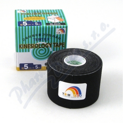 TEMTEX Kinesiology tape černá 5cmx5m