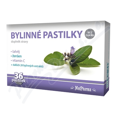 MedPharma Bylinné pastilky šalvěj 36ks