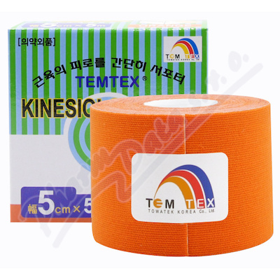 TEMTEX Kinesiology tape oranžová 5cmx5m