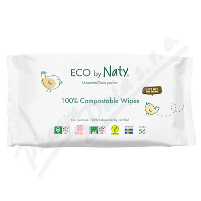 Eco by Naty vlhčené ubrousky bez vůně 56ks