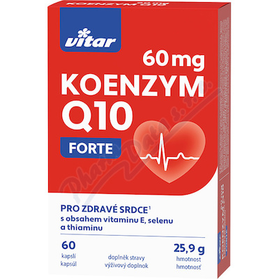 Vitar Koenzym Q10 Forte 60mg+Se+vit.E+thiam.cps.60