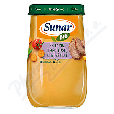 Sunar BIO příkrm Zelenina telecí maso ol.olej 190g