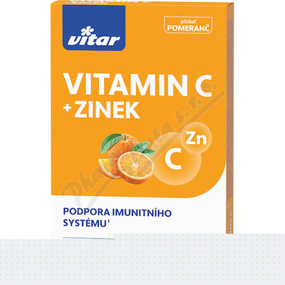 Vitar Vitamin C+zinek pomeranč tbl.30