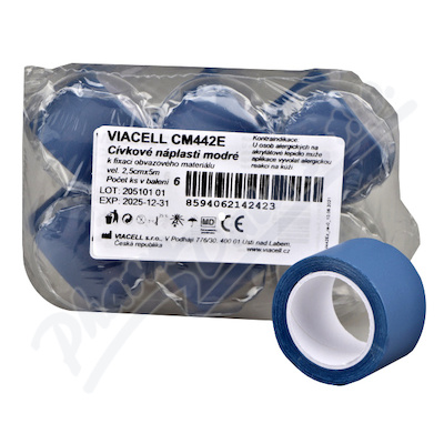 Viacell CM442E cívkové náplasti modré 2.5cmx5m 6ks