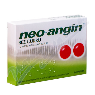 Neo-angin bez cukru 1.2mg/0.6mg/5.72mg pas.24