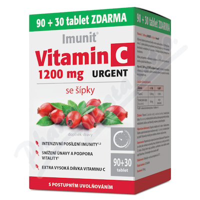 Vitamin C 1200 mg URGENT se šípky Imunit 90+30 tbl