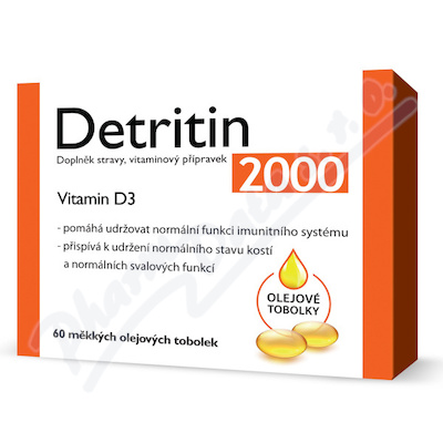 Detritin Vitamin D3 2000 IU 60 měkkých tobolek