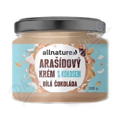 Allnature Arašídový krém bílá čokoláda/kokos 220g