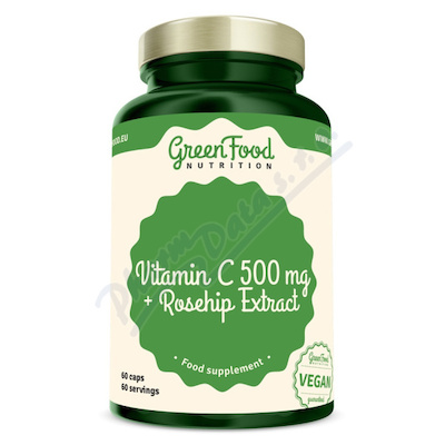 GreenFood Vitamin C 500mg+Rosehip Extract cps.60