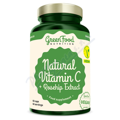 GreenFood Natural Vitamin C+Rosehip Extract cps.60