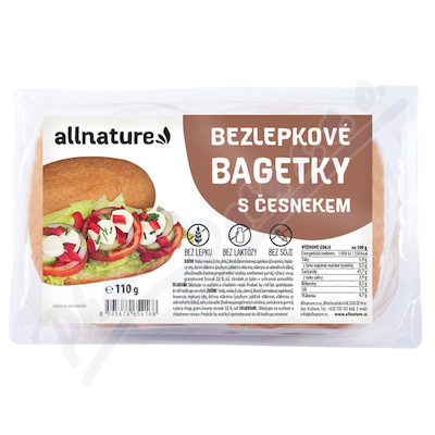 Allnature Bezlepkové bagetky s česnekem 110g