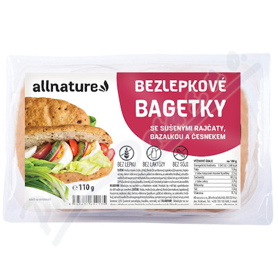 Allnature Bezlep.bagetky suš.rajč.bazal.česn.110g