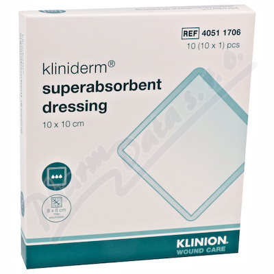 Superabsorpční obvaz Kliniderm 10x10cm 10ks