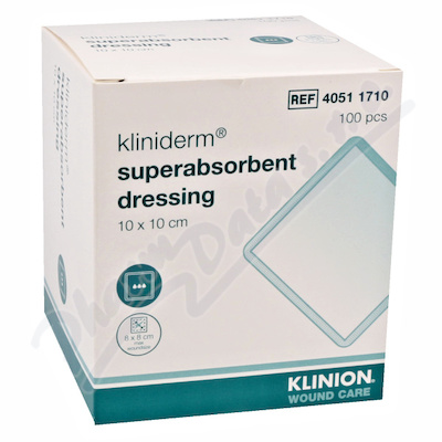 Superabsorp.obvaz Kliniderm nesteril 10x10cm 100ks