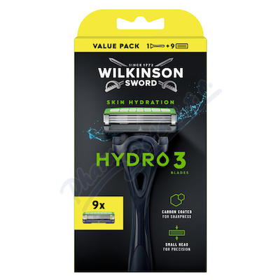 WILKINSON Hydro 3 Skin Hydration strojek+9 náhr.