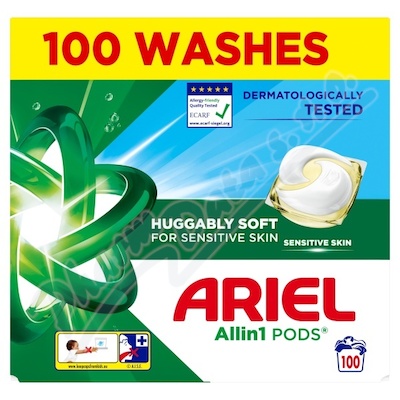 Ariel Sensitive Skin gelové kapsle na praní 100ks