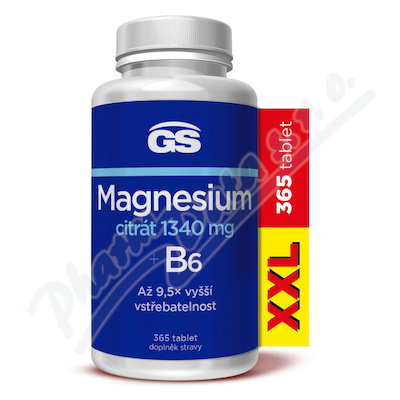 GS Magnesium citrát 1340mg+B6 tbl.365 XXL
