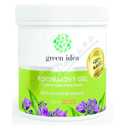 Green idea Kostivalový gel 250ml+50ml 20% NAVÍC