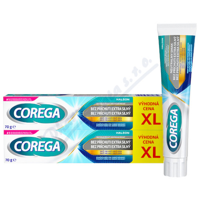 Corega Bez příchuti Extra silný fixační krém 2x70g