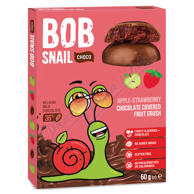 Šnek BOB pochoutka jablko-jahoda v mléč.čoko 6x10g