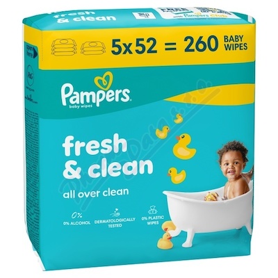 Pampers Fresh&Clean čistící ubrousky 5x52ks