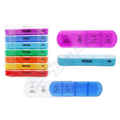 Dávkovač léků 7 dní vysouv.ráno/odpol./večer/noc