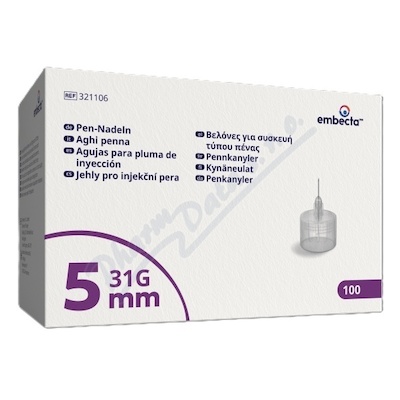 Embecta Jehly pro injekční pera 5mm 31G 100ks