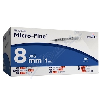 Embecta Micro-Fine U-100 inzul.střík.8mm 1ml 100ks