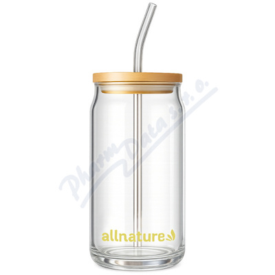 Allnature Sklenice s brčkem 480ml