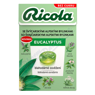RICOLA Eucalyptus bez cukru 40g