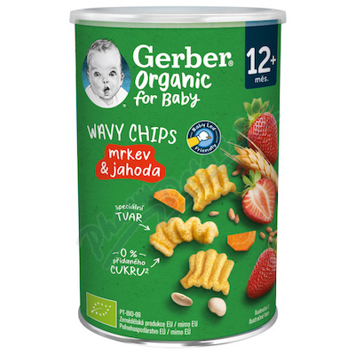 Gerber Wavy chips Mrkev&jahoda BIO 35g 12m+