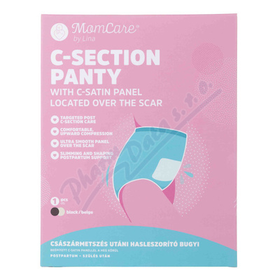 MomCare stahovací kalhotky po císař.řezu černá S/M