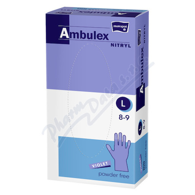 Ambulex Nitryl rukavice nepudrové violet L 100ks