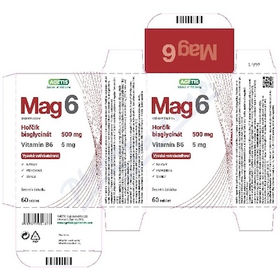 Mag6 Hořčík bisglycinát B6 tbl.60 Agetis
