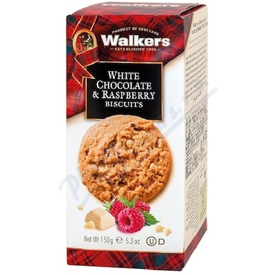 Walkers sušenky s malinami a bílou čokoládou 150g