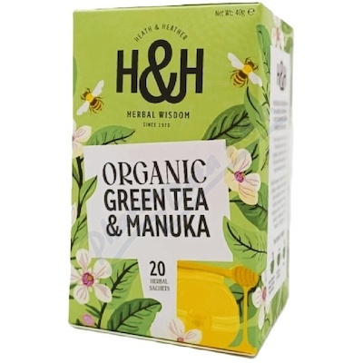H&H Zelený čaj s medem Manuka BIO 20x2g