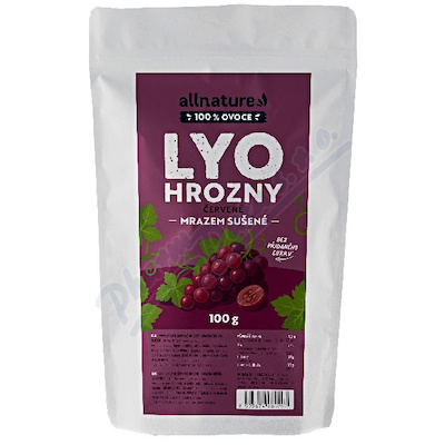 Allnature Hrozny červené Lyo mrazem sušené 100g