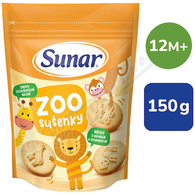 Sunar ZOO sušenky s vápníkem a vit.B1 12m+150g