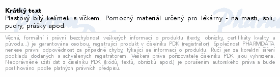 Kelímek s víčkem 50ml bílý Č+N Mosten