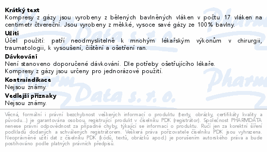 Gáza kompr.nester.5x5cm 8vrst.100ks Steriwund