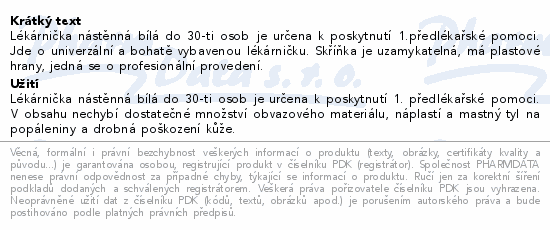 Lékárnička nást.dřev.bílá do 30 osob Steriwund