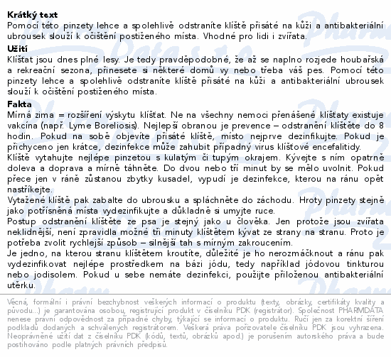 FIXAprotect pinzeta alfa na klíšťata+ubrousek