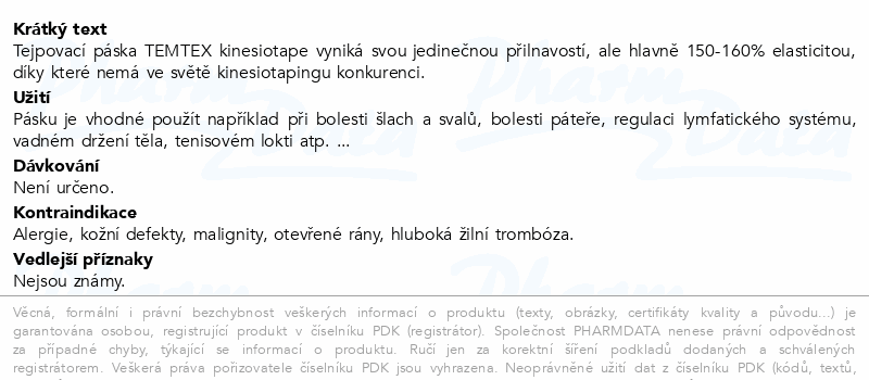 TEMTEX Kinesiology tape růžová 5cmx5m