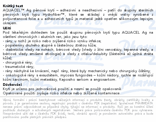 Aquacel foam Ag adhesivní 10x10cm 10ks