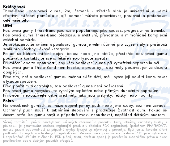 TheraBand Posilovací guma 2m červená 1.7kg