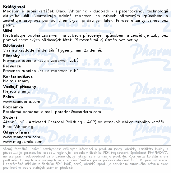 MegaSmile Black Whitening zubní kartáček 2ks