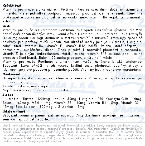 Babystart FertilMan PLUS cps.120
