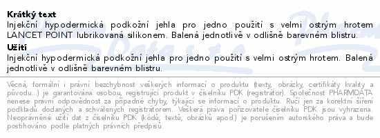 Inj.jehla TERUMO 25Gx1 0.5x25mm oranžová 100ks