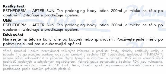 ESTHEDERM Tan prolonging body lotion 200ml